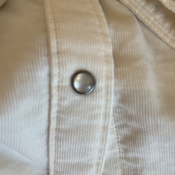 Banana Republic Button Down Cream Corduroy Shirt Size Small - Picture 3 of 8